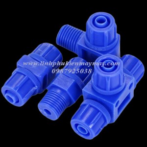 Đầu nối ngã 3 siết cam ren ngoài nhựa